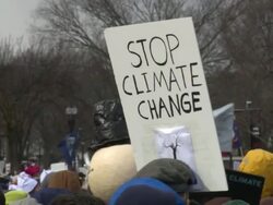 Rally against Keystone XL and climate change Stock Footage