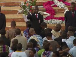 MS Shot of congregation listening to preacher / Lagos, Nigeria Stock Footage