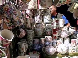 MS PAN Decorative china at portobello market / London, United Kingdom Stock Footage