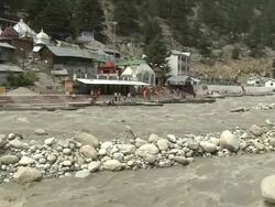 Block shot ganges flowing gangotri uttarakhand Stock Footage