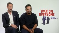 INTERVIEW - Alexander Skarsgard, Michael Pena on coming from 'Tarzan', playing a very different character at 'War on Everyone' - Interviews Stock Footage