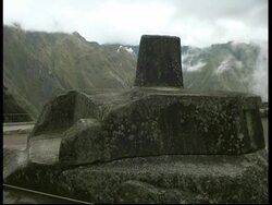 Machu Picchu, sun clock, CU, Peru Stock Footage