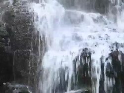 Wahkeena Falls Trail waterfall detail Stock Footage