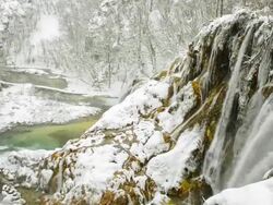 Plitvice in winter Stock Footage