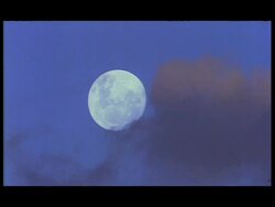MS Full moon rising in blue sky, Botswana Stock Footage