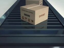 Cardboard boxes on conveyor belt | Export Stock Footage