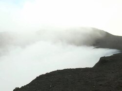 Toxic volcanic gases blow off the edge of crater, Marum Volcano, Ambrym Island, Vanuatu Stock Footage