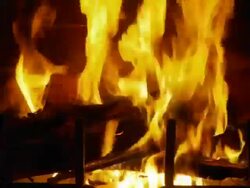 CU, Logs burning in fireplace, Atlanta, Georgia, USA Stock Footage