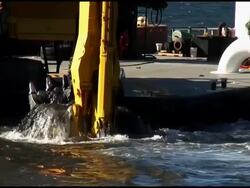 Dredging Mud Out Of Water Stock Footage