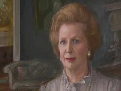 Margaret Thatcher Oil on Canvas Portrait News Clip