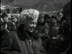 Marilyn Monroe visits troops in Korea Stock Footage