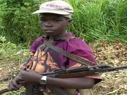 Child soldier of the Lord's Resistance Army Stock Footage