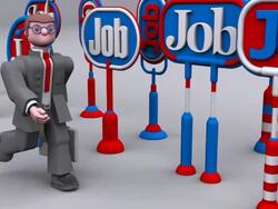 (Loop) Businessman looking for Work Stock Footage
