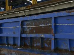 Roll-off containers line loading docks at a paper recycling plant. Stock Footage