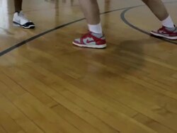 MS Two young men playing basketball against each-other  / Minneapolis, Minnesota, United States Stock Footage