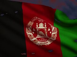 Flag of Afghanistan, war Stock Footage