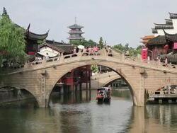 Young woman using a digital tablet at the tourist spot Stock Footage