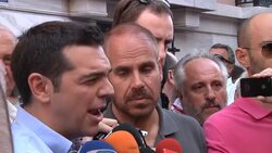 Striking workers march to parliament in protest at austerity reforms News Clip