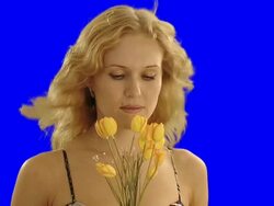 Girl with tulips Stock Footage