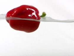 Splashing Red Pepper .. Stock Footage