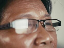 senior e-book reading Stock Footage