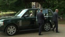 Queen Elizabeth and Prince Philip Arrive At Christening News Clip