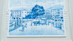 Painted tiles in Funchal, Madeira Island, Portugal, Europe Stock Footage