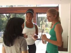Kate Lang Johnson at the Muscle Milk Women's Fitness Retreat at Beverly Hills CA. (Footage by WireImage Video/GettyImages) Stock Footage
