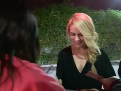 Amanda Noret greets fans at the Veronica Mars After Party at Sadie Kitchen in Hollywood - Celebrity Sightings in Los Angeles Stock Footage