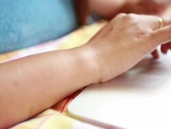 Woman using laptop Stock Footage
