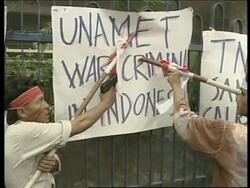 INDONESIA: JAKARTA: ANTI UN PROTESTS News Clip