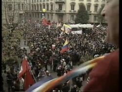 Tens of thousands in peaceful demo against war and globalisation News Clip