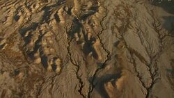 Eroded landforms around Well Creek in Big Bend country, Texas. Stock Footage