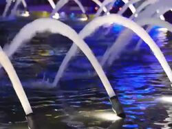 Beautiful fountain in the night Stock Footage