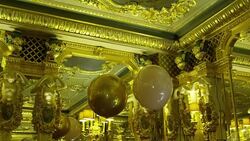 Sabrina Ho's dress, cake and decorations at her birthday party at Oscar Wilde Bar, Hotel Cafe Royal on September 12, 2016 in London, England. Stock Footage