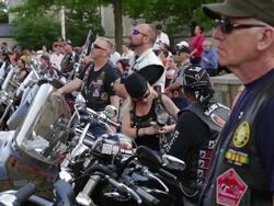 Bikes Are Blessed In Washington Ahead Of Annual Rolling Thunder Bike Procession Stock Footage
