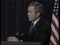 President talks about Saddam Hussein and Iraqi threat News Clip