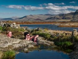 Thermal Pool in Iceland Stock Footage