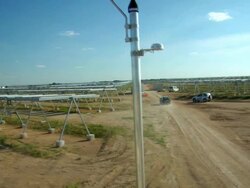 WS TU Entrance of field to solar panels / Socuellamos, Ciudad Real, Spain Stock Footage