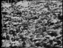 B/W August 28, 1963 PAN cheering crowd at March on Washington / documentary Stock Footage