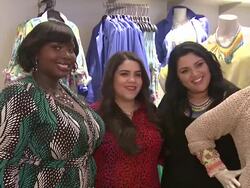 Alissa Wilson, Marcy Guevara and Ashley Falcon at Lane Bryant 34th Street Flagship Store Opening Party Stock Footage