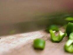 Close-up cutting pepper Stock Footage