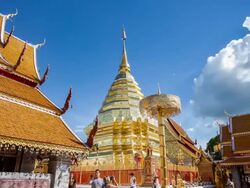 Time lapse of Doi suthep pagoda Chiangmai Stock Footage