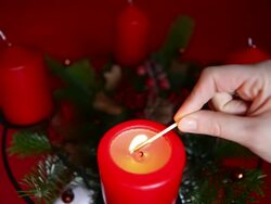 Candle of an advent wreath Stock Footage