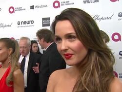 INTERVIEW - Camilla Luddington - Elton John AIDS Foundation Presents 22nd Annual Academy Awards Viewing Party Sponsored By Chopard, Neuro Drinks And Wells Fargo Stock Footage