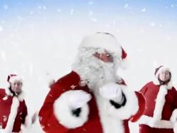 Santa Line Dancing Snow Stock Footage