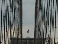 Lower Manhattan Viewed From Brooklyn Side of East River Stock Footage