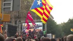 CLEAN : Thousands of independence supporters celebrate in Barcelona News Clip