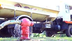 Fire Hydrant Water Puddle Stock Footage