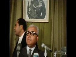 SYND 21 11 70 ARAB TRUCE COMMISSION LEADER BAHI LADGHAM HOLDS A PRESS CONFERENCE IN AMMAN News Clip